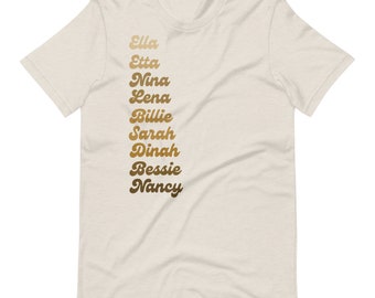 Jazz Lover T-Shirt | Black History Month T Shirt | Women Music Legends | Jazz Diva Gift | Unisex Short Sleeve TShirt | Music Teacher Gift