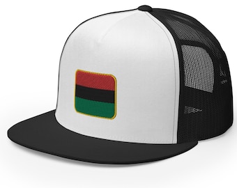 Pan African Hat | Red Black and Green Pan African Flag Baseball Hat Black History Gift Afrocentric Dad Gift Trucker Cap RBG Flag Hat