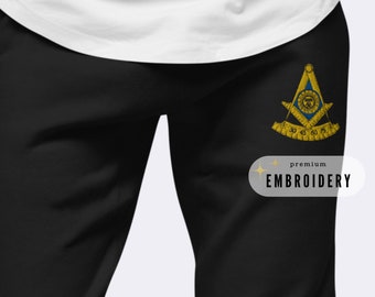 Past Master Mason Sweatpants | Personalized Embroidered Masonic Jogger Sweatpants Masonic Gift Mason Lodge Mason Gift Masonic Clothing