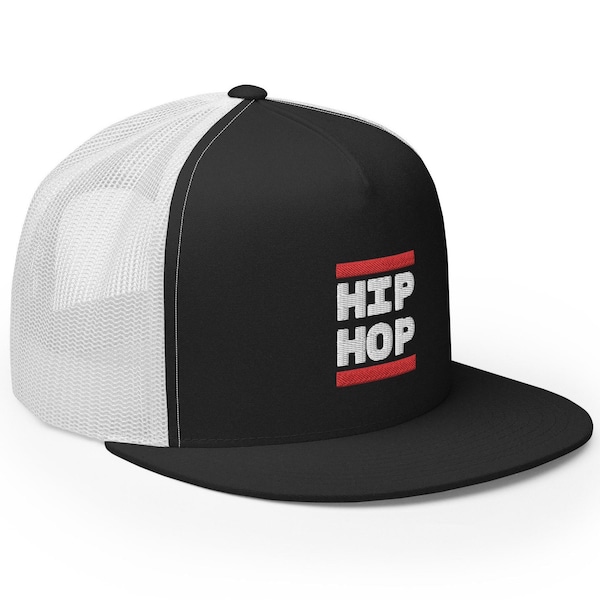 Hip Hop Trucker Hat | Rap Music Gift | DJ Gift | Embroidered Hip Hop Logo Baseball Cap | 80s Rap Fan Gift | Trucker Cap |50 Years of Hip Hop