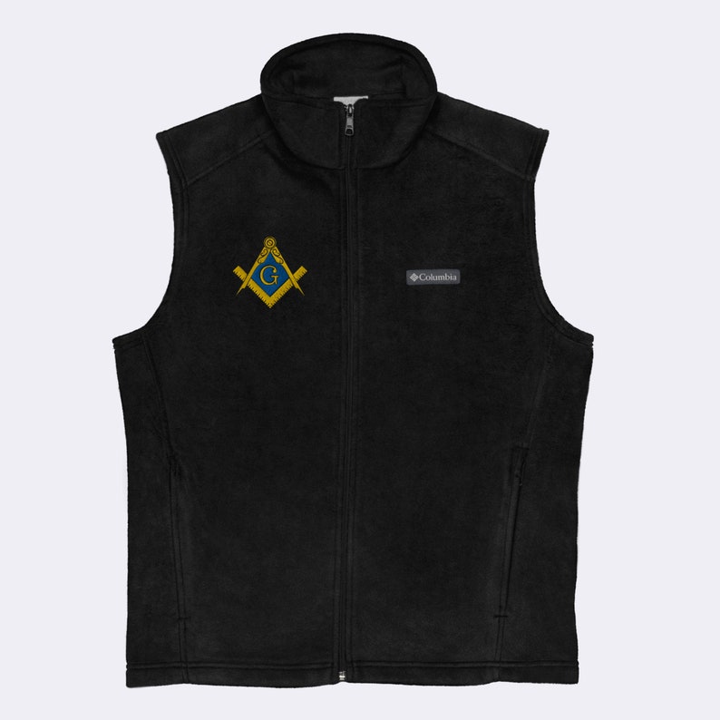 Masonic Vest Personalized Columbia Fleece Vest Mason Gift Embroidered Fleece Outerwear with Embroidery Masonic Apparel Jacket Masonic Patch image 5