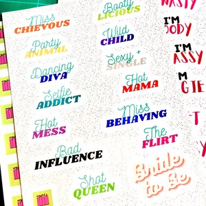 Bachelorette Stickers Funny Stickers for Bachelorette Party Girl Gang Party Favors Bride Tribe Stickers Bridal Party Sticker Sheet image 4