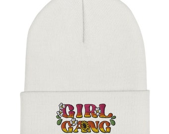 Girl Gang Beanie | Girl Gang Embroidered Skull Cap Girls Weekend Gift Girls Trip Gift Girl Power Toboggan Bachelorette Beanie