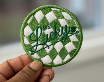 Lucky Patch | Embroidered Patch St Patricks Day Patch Retro Embroidery Unisex Saint Pattys Day Gift Shamrock and Clover