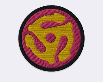 DJ Patch | Hip Hop Patch Iron On Patch Old School Music Patch DJ Gift Hot Pink Jean Jacket Patch 45 Record DJ Accessories Female Disc Jockey