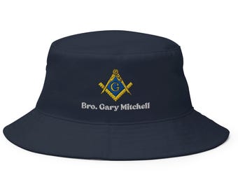Masonic Hat | Mason Bucket Hat Masonic Gift Embroidered Hat Mason Embroidery Masonic Apparel Personalized Prince Hall Mason Lodge Gift