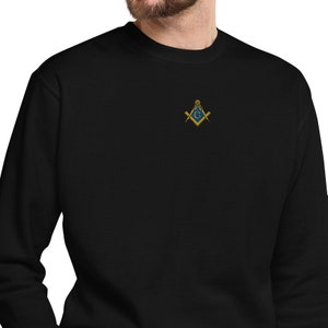 Mason Sweatshirt | Sweatshirt with Masonic Emblem Embroidery | Mason Gift | Masonic Apparel | Embroidered Premium Sweatshirt | Frat