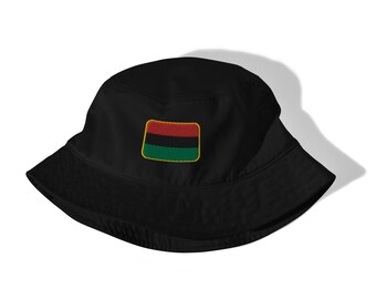 Embroidered Pan African Flag Bucket Hat | Cotton Twill