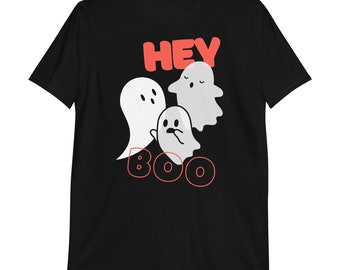 Halloween T-Shirt | Hey Boo TShirt Cute Ghost Shirt Hip Hop Halloween Shirt Rapper Shirt Halloween Gift Halloween Party TShirt Urban Fashion