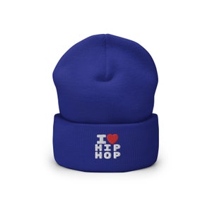 I Love Hip Hop Beanie | 90s Old School Rap Music Skull Cap Embroidered ...