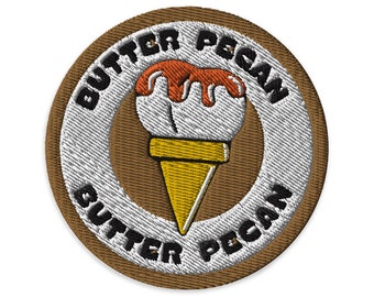 Hip Hop Patch | Butter Pecan Ice Cream Patch Rap Gift DJ Gift Iron On Sew On DIY Embroidered Patch Jean Jacket Patch 90s Old School Hip Hop