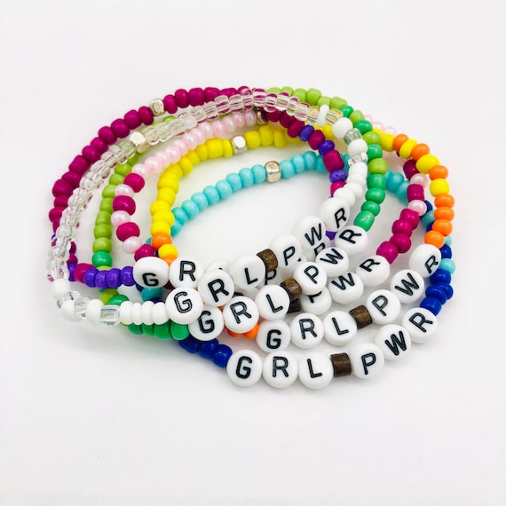 Girl Power Bracelet Girls Weekend Gifts Bachelorette Bracelet Bundle Girl Gang Jewelry Girls Trip Party Favors Ombre Bead Bracelet Etsy