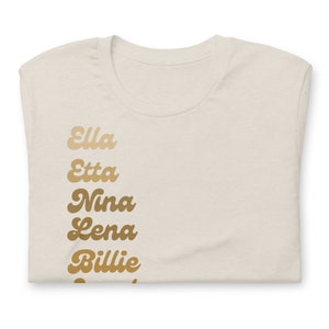 Jazz Lover T-Shirt | Black History Month T Shirt | Women Music Legends | Jazz Diva Gift | Unisex Short Sleeve TShirt | Music Teacher Gift