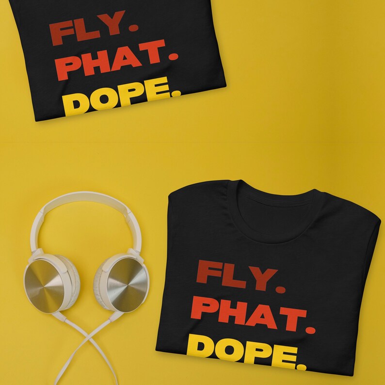 Urban Streetwear Old School Tshirt 90s Hip Hop Tee Hip Hop Lover Gift Rap Shirt Graphic Tee DJ Gift Fly Dope Fresh Phat TShirt image 7