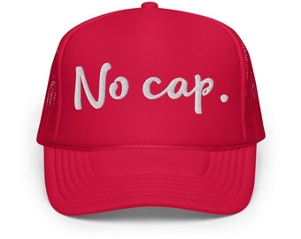 "Roter ""No Cap"" Bestickter Trucker Hat