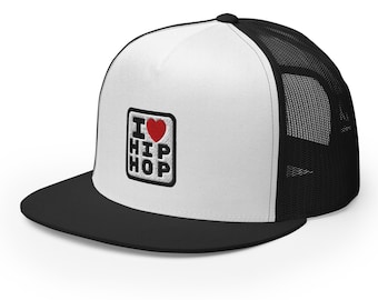 I Love Hip Hop Trucker Hat: Embroidered Streetwear Cap