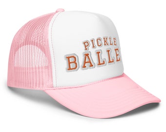 Pickleball Gift | Preppy Pickleball Hat Pickleball Accessories Pickleball Lover Custom Embroidered Trucker Hat Pickle Baller Pink Hat