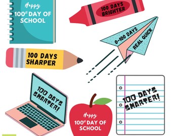 100 Days of School Printable Stickers | Digital Download for Teachers