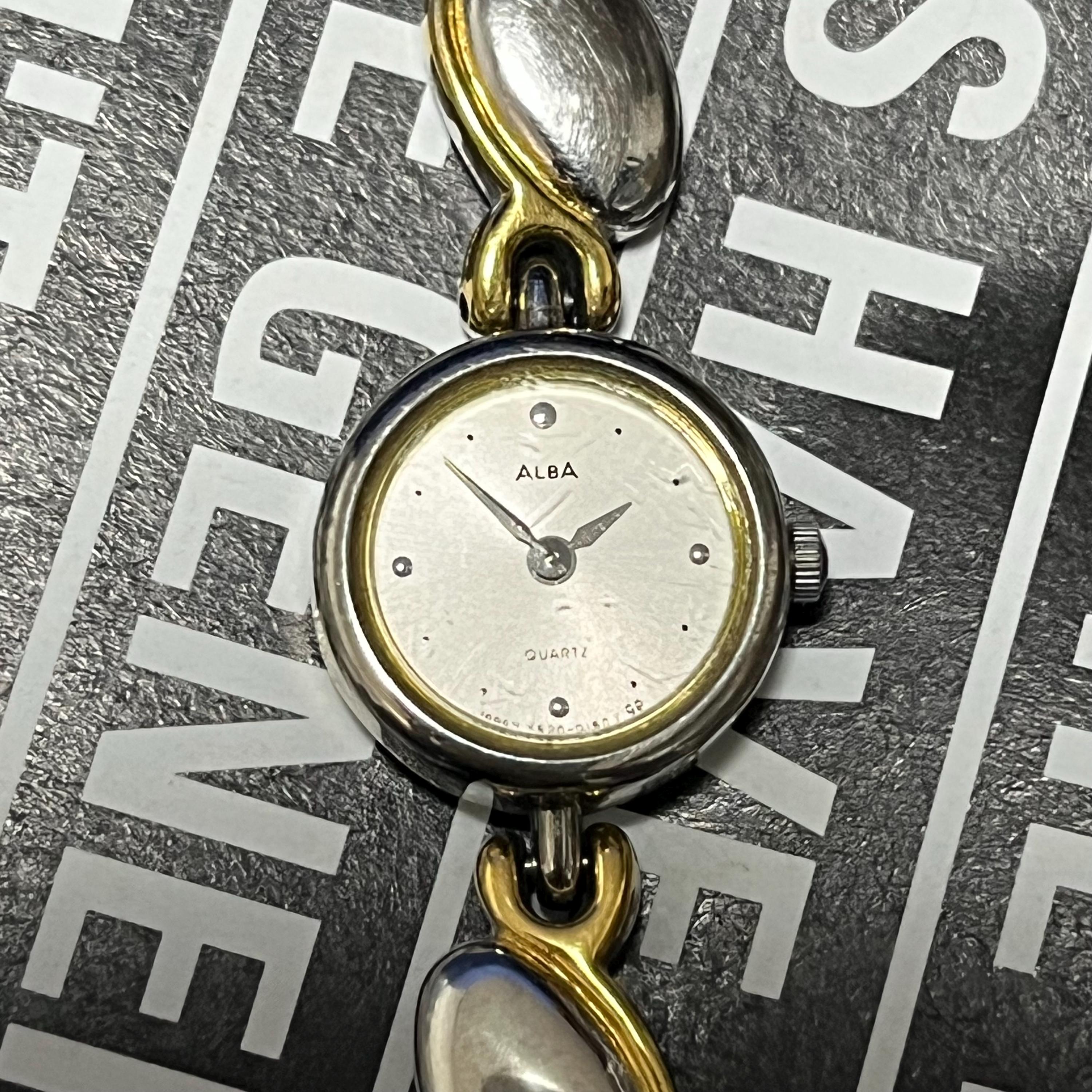 Alba Womens Vintage Quartz Gold Frame Silver Watch 406217 Base Metal Bezel Steel Alba Women main image 3