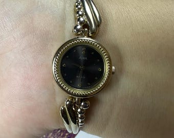 Alba seiko Women's Vintage bangle Watch hand winding  Gold