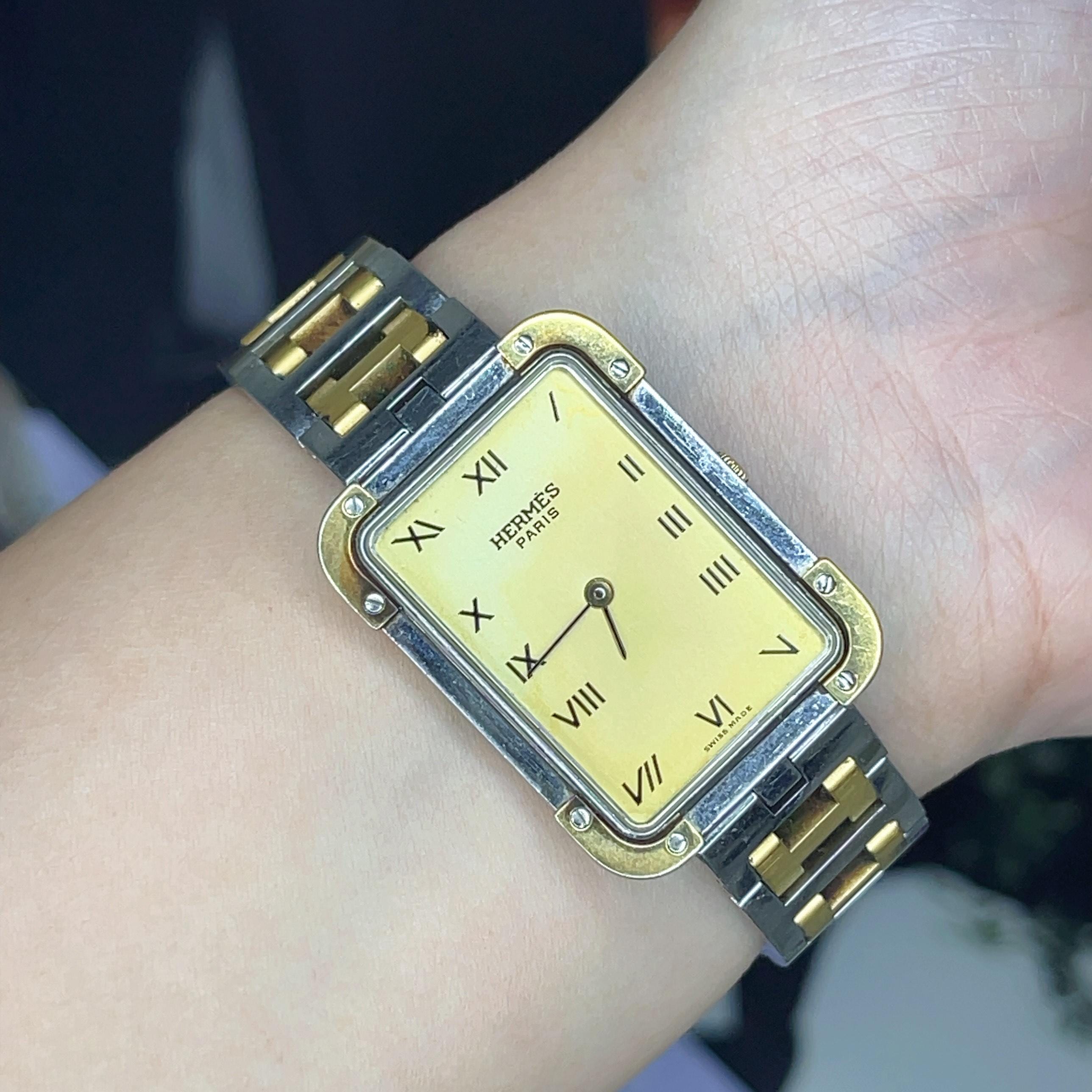 Hermes Clojure Wrist Watch Quartz #283967H78B Hermes Cloajour 75.03 Quartz Cal.976.001 SS/GP White Roman  main image 3