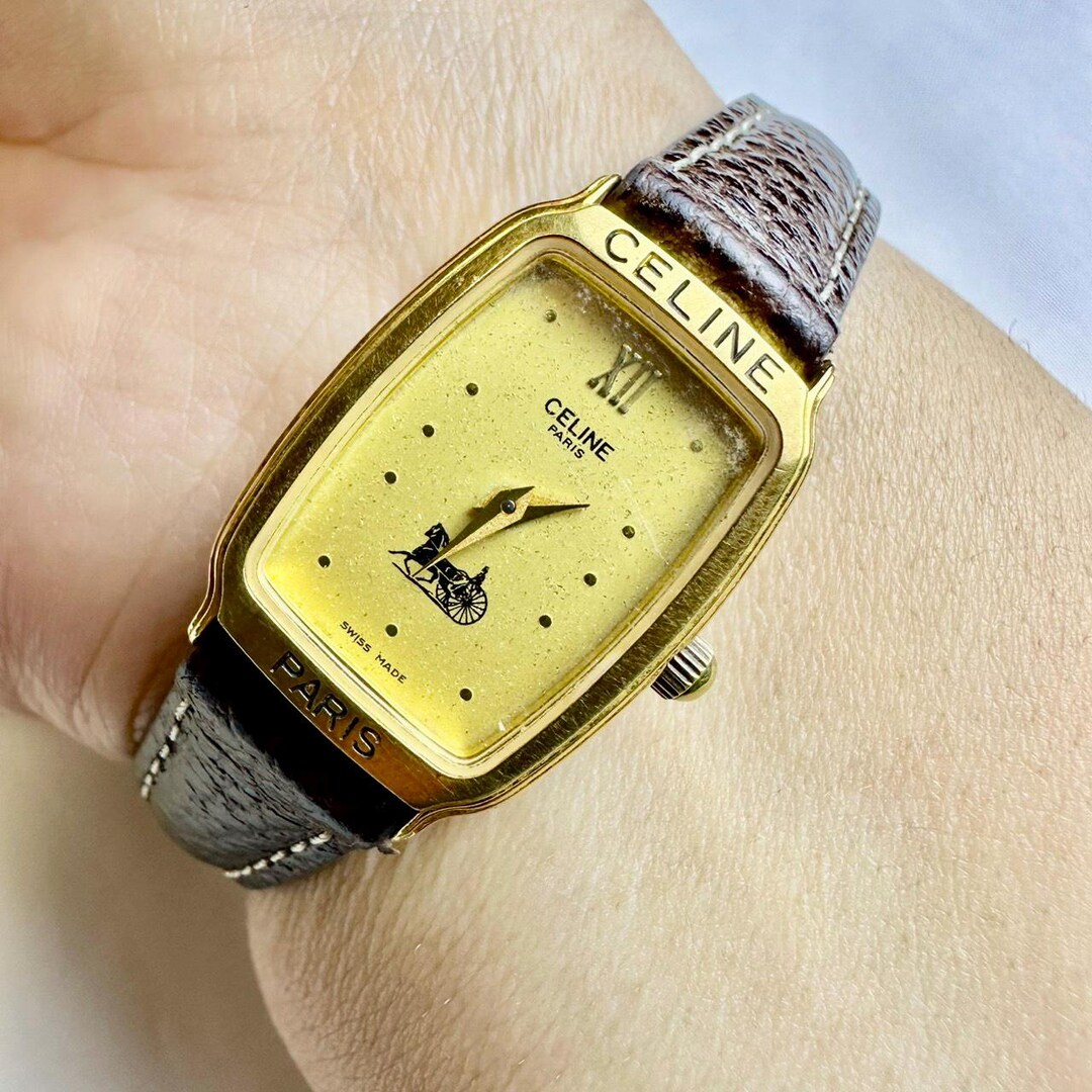 Celine Watch Celine Vintage Watch Gold New Battery 18mm - Etsy