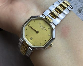 クリスチャン・ディオール 1990年代 ブラックダイヤル ラウンド型