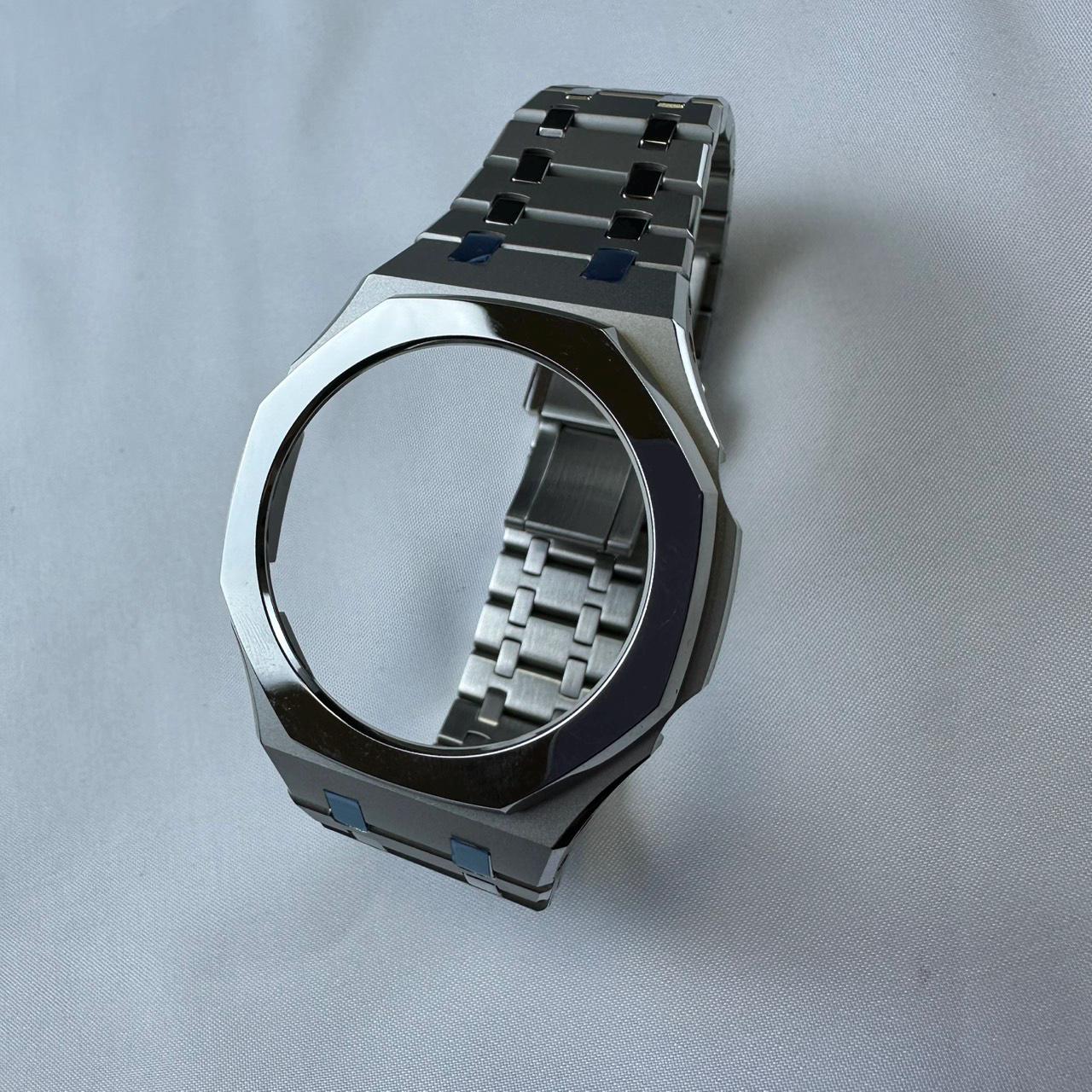 Casioak MOD K cinturino per cassa dell'orologio in metallo cinturino in acciaio inossidabile cinturino in gomma per Casio per G-Shock GA2100 GA-B2100 2110  1511