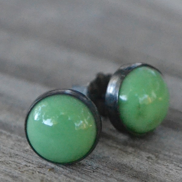 sterling silver and variscite stud earrings