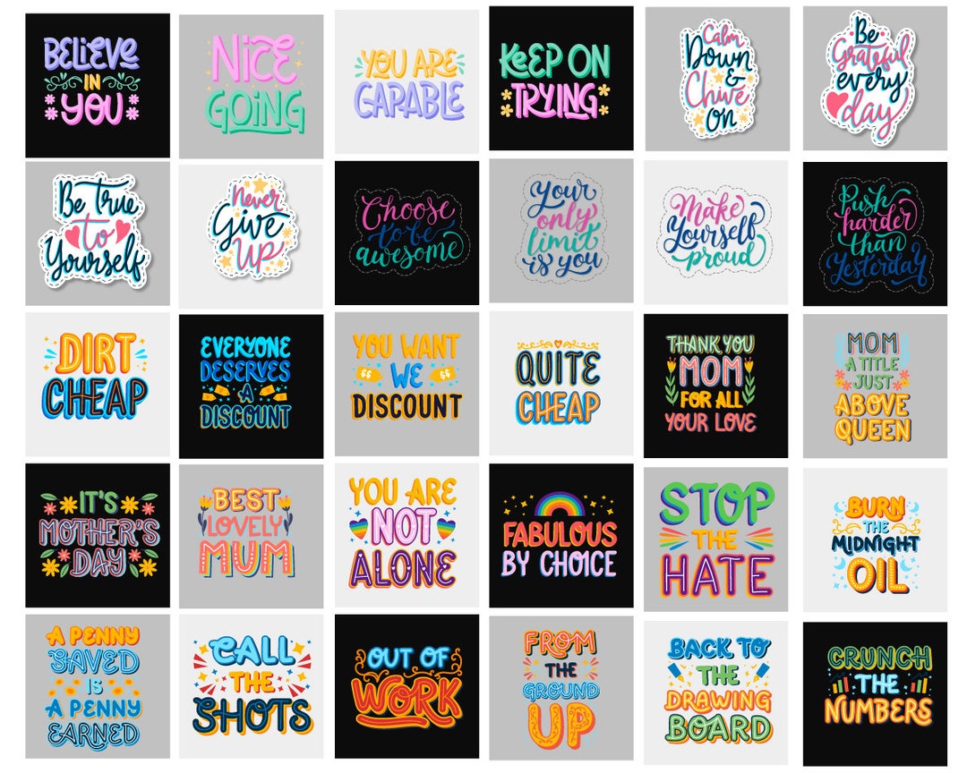30 Custom Printable Stickers, Personalized Printable Sticker, Journal ...