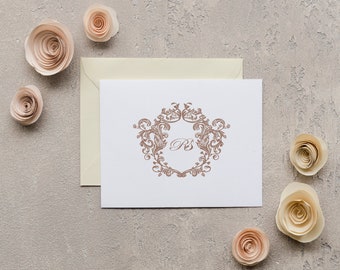Custom personalized Vintage monogram,Floral Vintage Monogram Wedding Crest-Antiqued Flowers,Monogram Logo, wedding invitation logo|