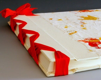 Handmade Photo Album - Orange Oak Leaf - Jumbo