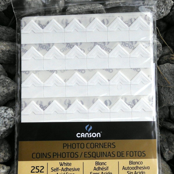 White photo corners self-adhesive acid-free  252 ct.