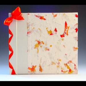 Handmade Photo Album Orange Oak Leaf Jumbo image 3