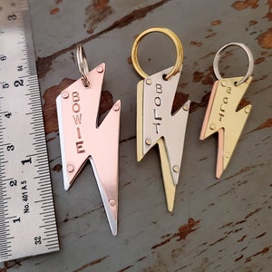 David Bowie Lightning Bolt Pet Tag