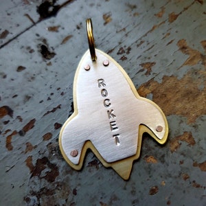Rocket Ship Pet Tag