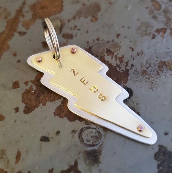 lightning bolt dog tag