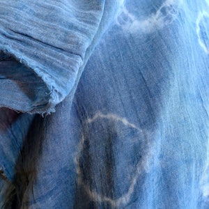 Cotton Gauze Shawl, Scarf Indigo Hand dyed image 9