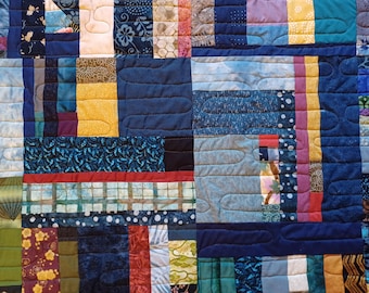Quilt - Japanese Blues- 48" x 66" -