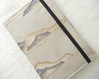 Journal Cover - repurposed Japanese Antique Kimono Obi - Mountain/Island in the Ocean