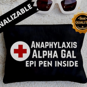 Personalized Emergency Kit Bag, Adrenal Insufficiency, Addison Disease Pouch, Emergency Injection Bag for Travel, Epipen Case, Emergency Kit