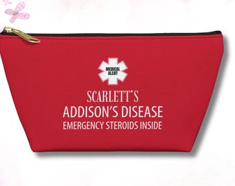 Bolsa médica personalizada para la enfermedad de Addison, bolsa de esteroides de emergencia