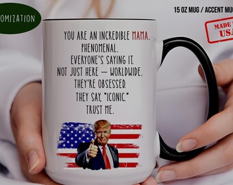 Taza de café divertida de Trump Mom, regalo personalizado para mamá