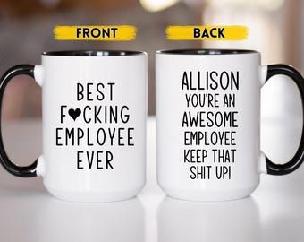 Personalisierte Mitarbeiter Wertschätzung Tasse, Custom Office Geschenk