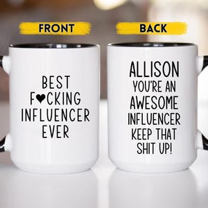 Custom Influencer Mug, Funny Coffee Cup, Social Media Career Gift, Creator Appreciation Mug, Work Coffee Cup, Influencer Birthday Gift