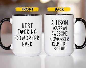 Funny Coworker Mug, Appreciation Gift, Office Coffee Cup, Personalized Option