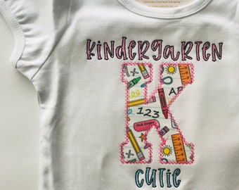 Kindergarten Cutie Shirt, Kindergarten Tee, Back to School Tee, Kindergarten Shirt, First Day of School, Kindergarten Gift, Kindergarten