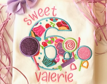 Candy Sweets Birthday Shirt, Cupcake Birthday, Baking Sweets Birthday, Candy Birthday, Personalized Birthday Shirt