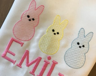 Kids Personalized Peeps Bunny Easter Apron, Chef's Hat, Little Baker, Kids Easter Apron, Child's Embroidered Apron, Easter Gift, Peeps