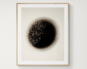 Abstract Print, Modern Art, Oil Painting, Black Hole, Oversized Wall Decor, Alicia Bock, Abstract Painting, Neutral Wall Art, Minimal Print